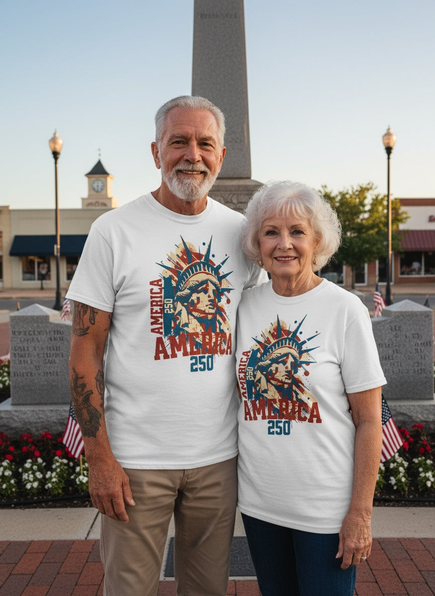 America 250 T-Shirt | Statue of Liberty Patriotic Tee – 1776–2026 USA 250th Anniversary Shirt for Veterans & Patriots