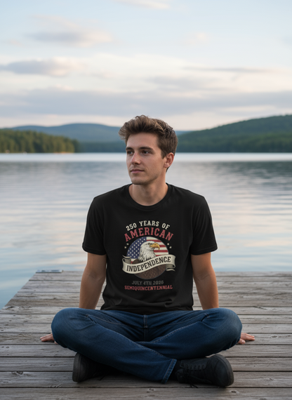 250 Years of American Independence T-Shirt | July 4th 2026 USA Patriotic Eagle Tee – Semiquincentennial Shirt