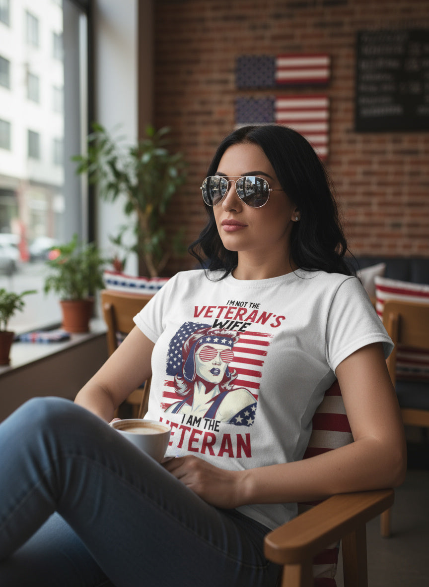 I Am the Veteran T‑Shirt – Patriotic Women’s Military Veteran Tee