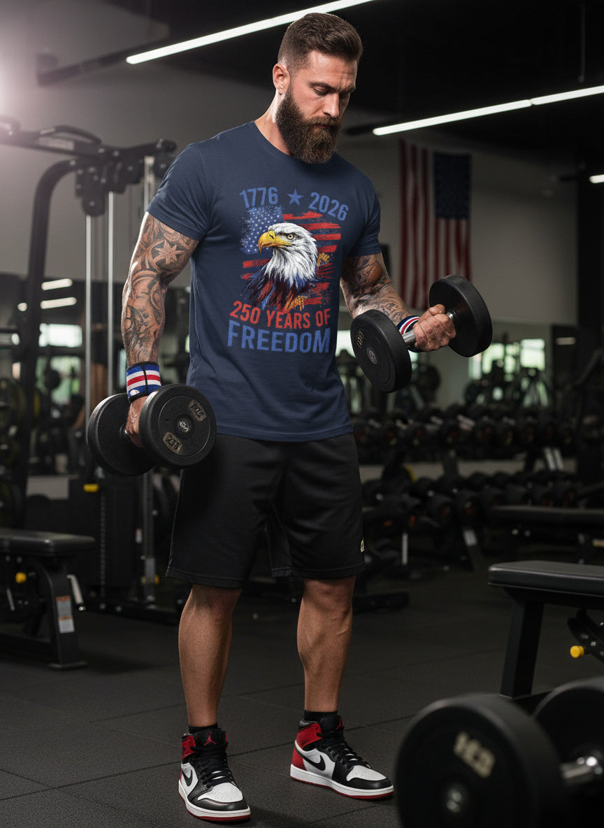 Patriotic 250 Years of Freedom Unisex Classic Tee – Eagle Anniversary Shirt 1776–2026
