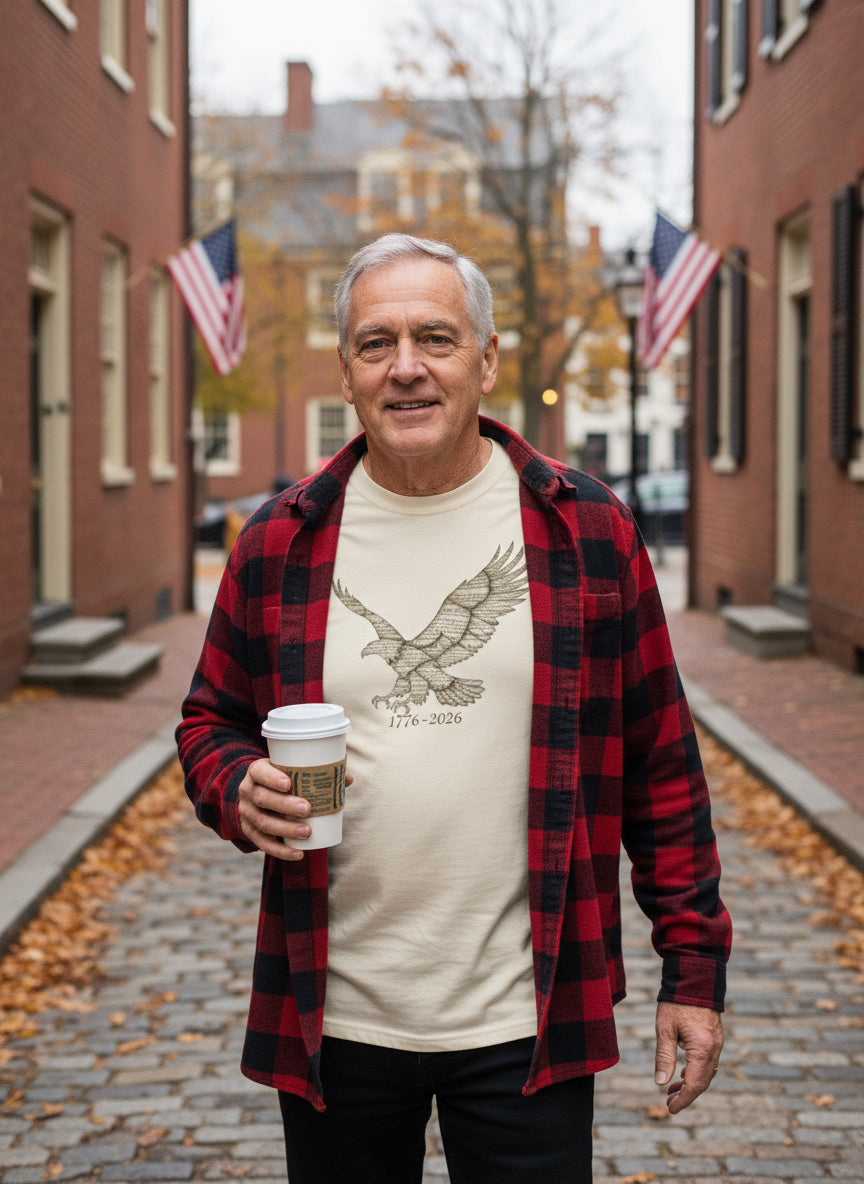 1776–2026 Eagle of Liberty T-Shirt – Vintage Patriotic America 250 Anniversary Tee
