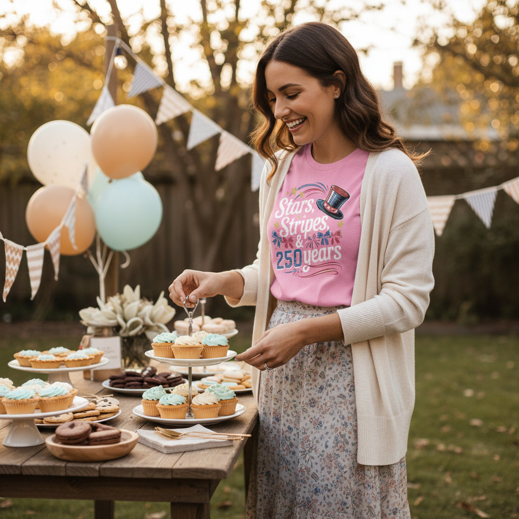 Stars, Stripes & 250 Years T-Shirt — Patriotic Anniversary Tee