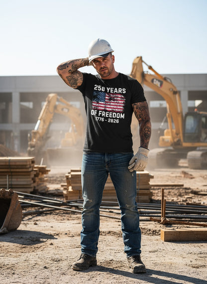250 Years of Freedom T-Shirt | 1776–2026 Patriotic USA Flag Tee – Independence Day Semiquincentennial Shirt