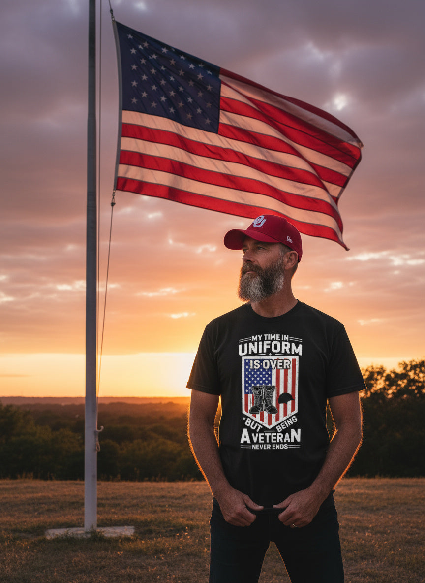My Time in Uniform Is Over Veteran T‑Shirt – Proud Military Service Tee