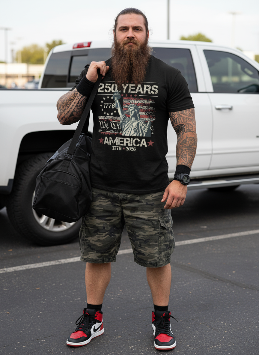 250 Years of America T-Shirt | Patriotic Statue of Liberty Tee – 1776–2026 USA Flag Semiquincentennial Shirt