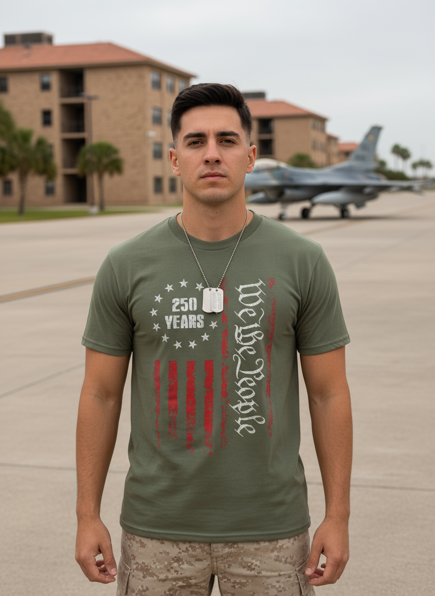We The People 250 Years T-Shirt – Patriotic Distressed American Flag Tee (1776-2026 Edition)