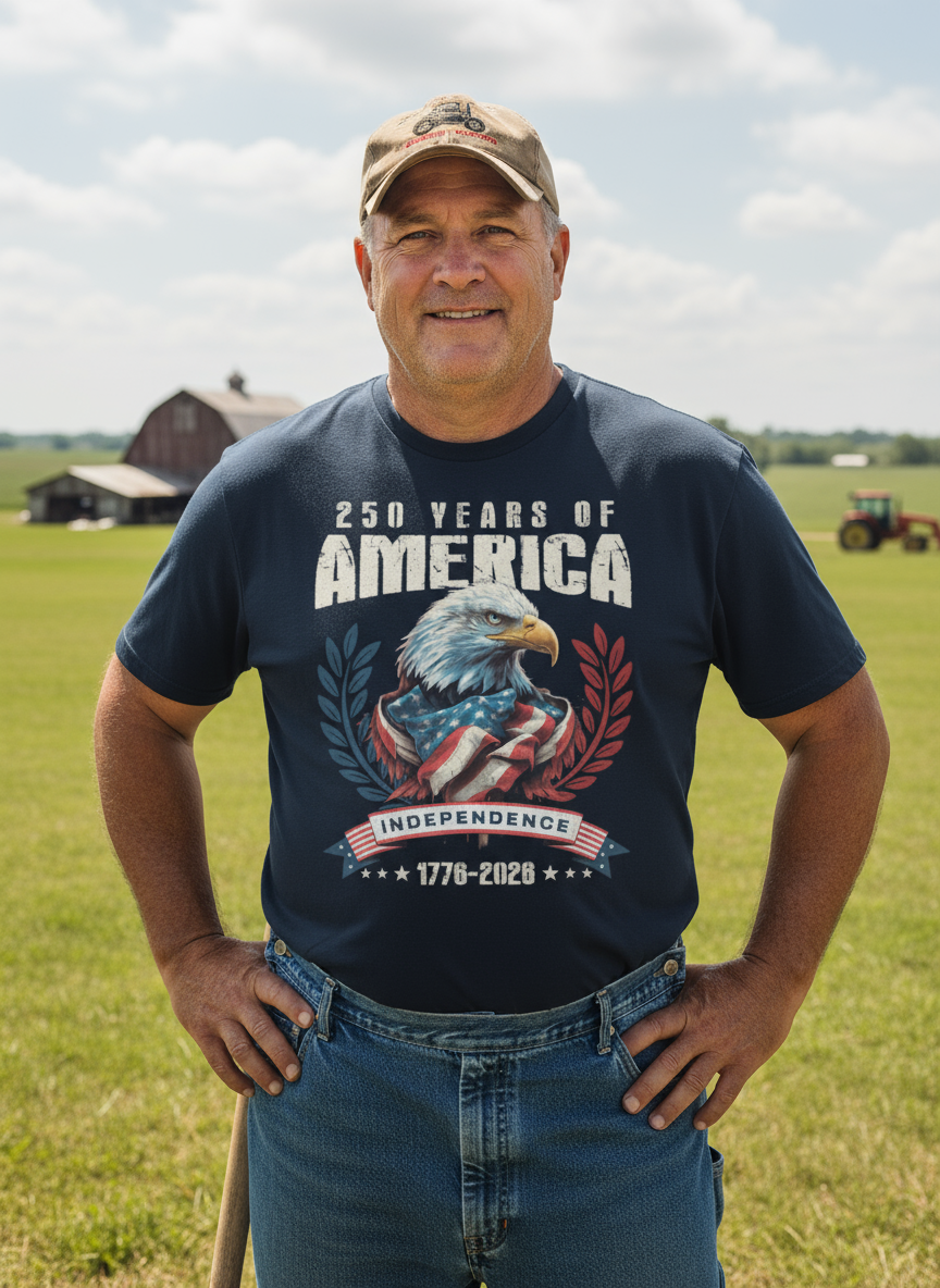 250 Years of America T-Shirt – Patriotic Eagle Independence Tee (1776-2026 Anniversary Edition)