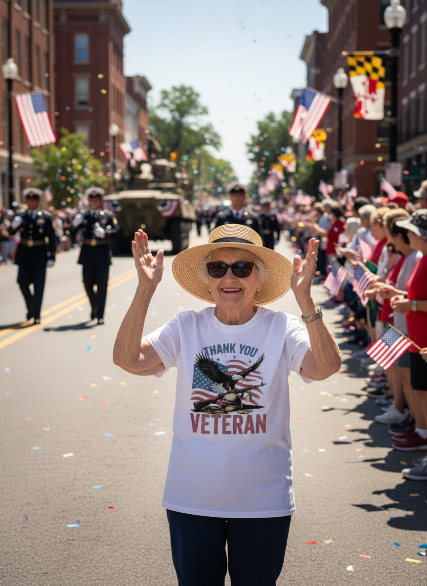 Thank You Veteran T‑Shirt – Patriotic American Eagle Military Pride Tee