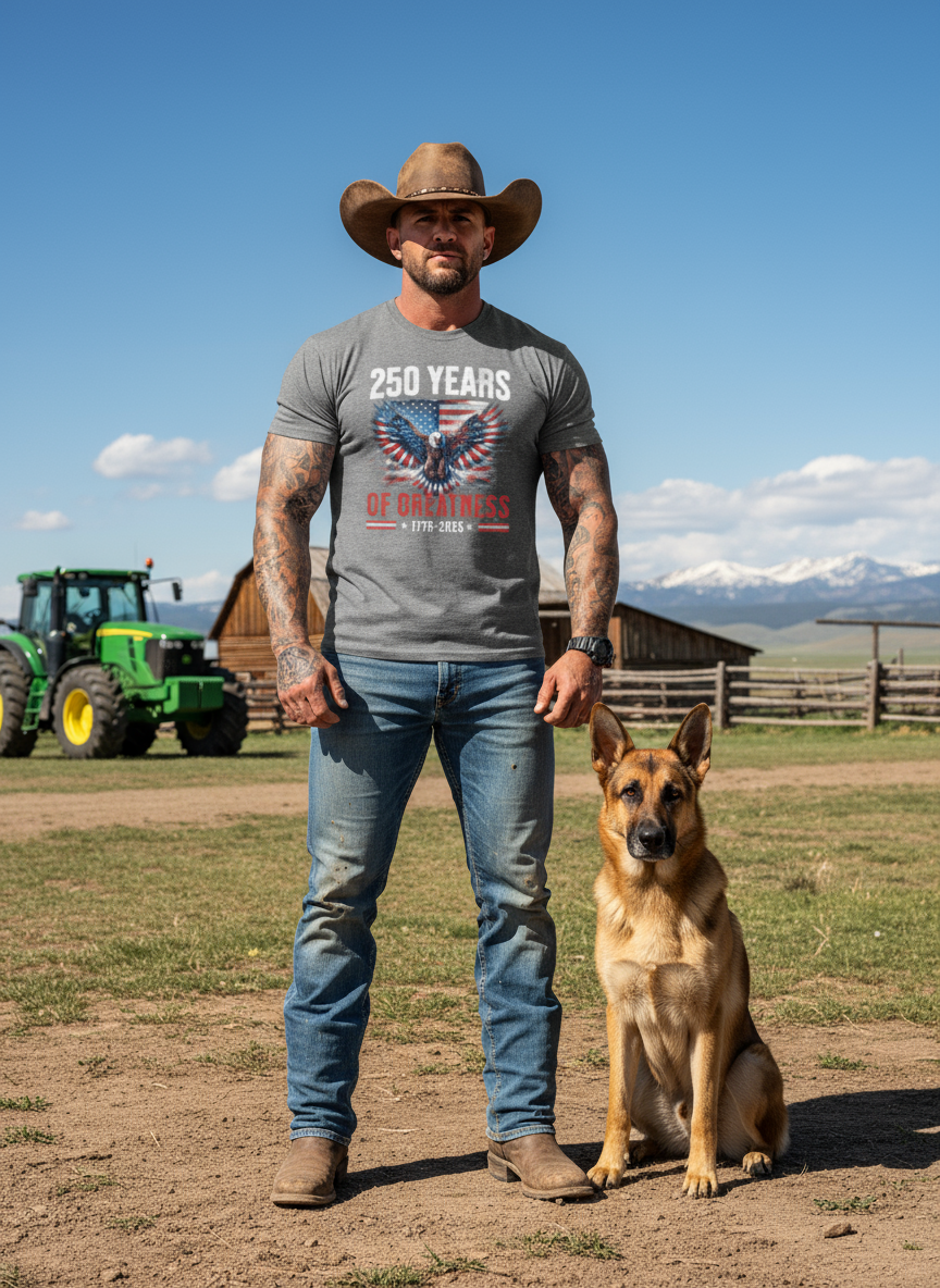 250 Years of Greatness T-Shirt – American Eagle Patriotic Tee (1776–2026 Edition)