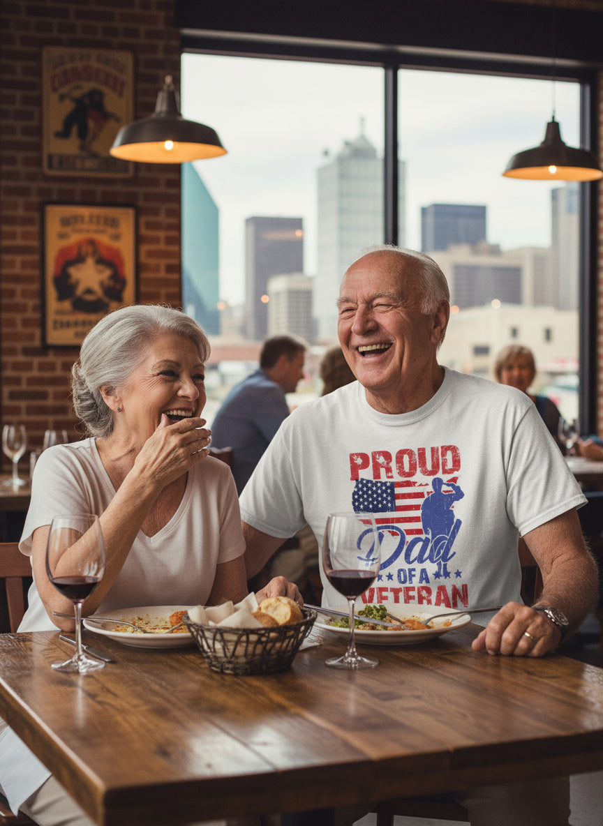 Proud Dad of a Veteran T‑Shirt – Patriotic Family Pride Tee