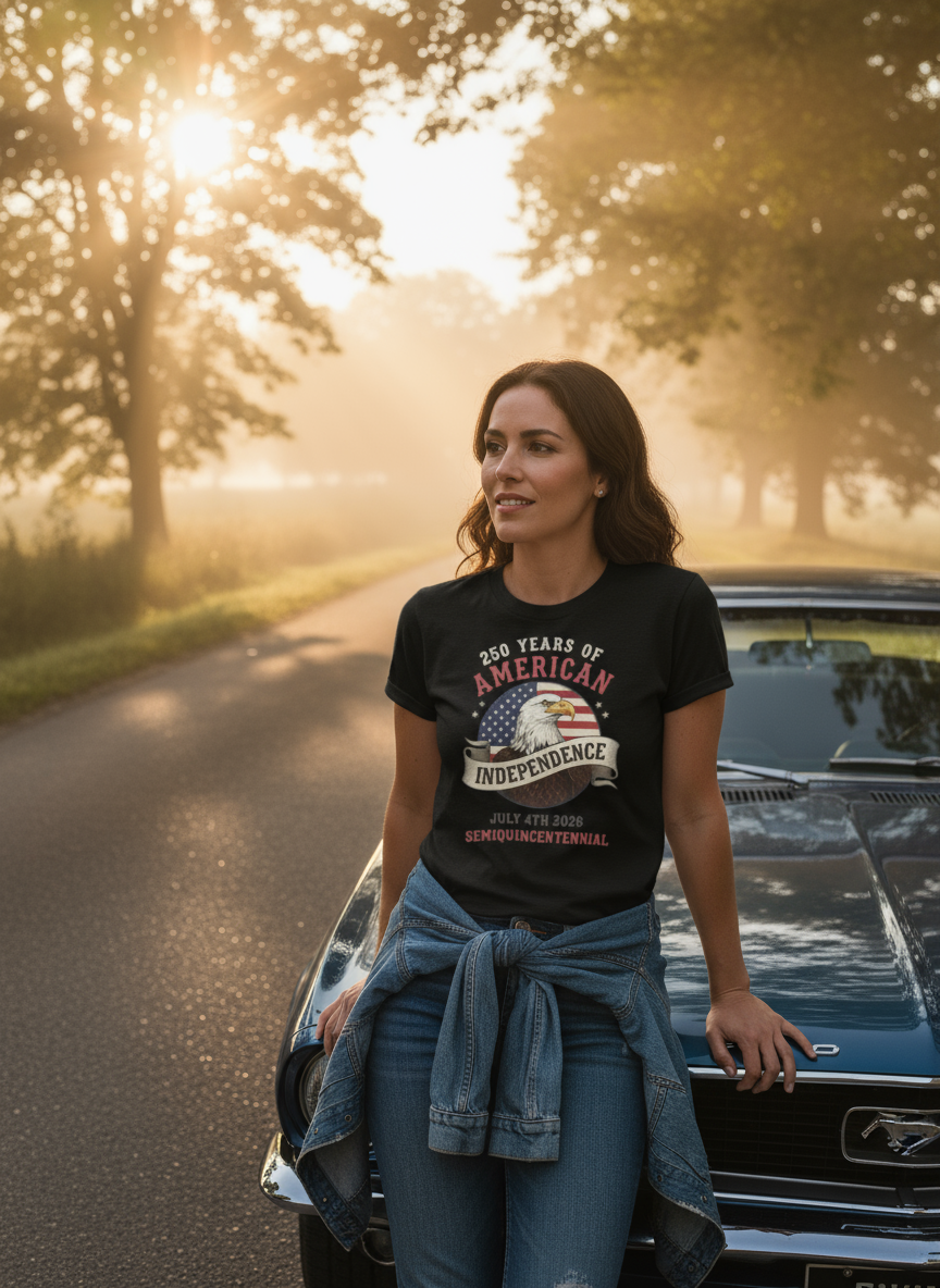 250 Years of American Independence T-Shirt | July 4th 2026 USA Patriotic Eagle Tee – Semiquincentennial Shirt