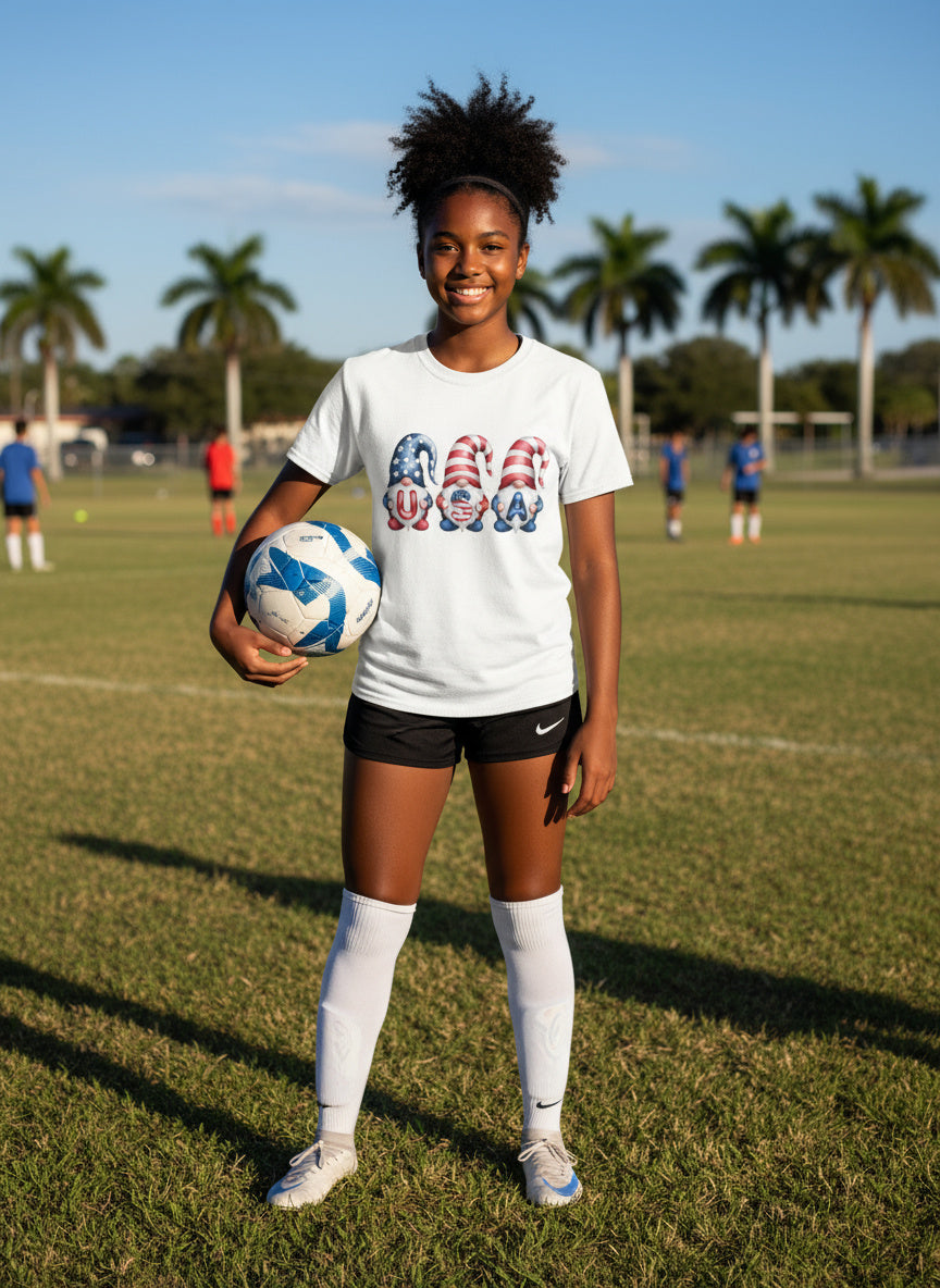 USA Patriotic Christmas Gnome T‑Shirt
