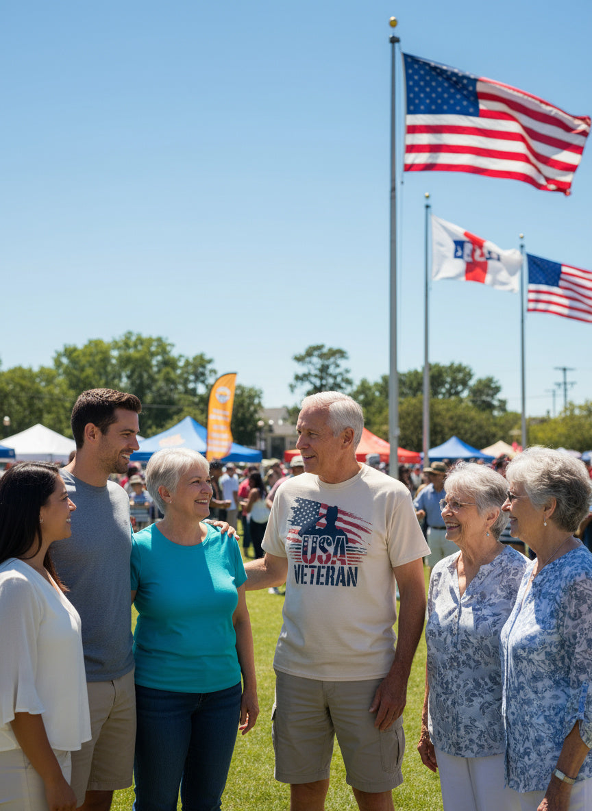 USA Veteran T‑Shirt – Patriotic American Flag Military Pride Tee