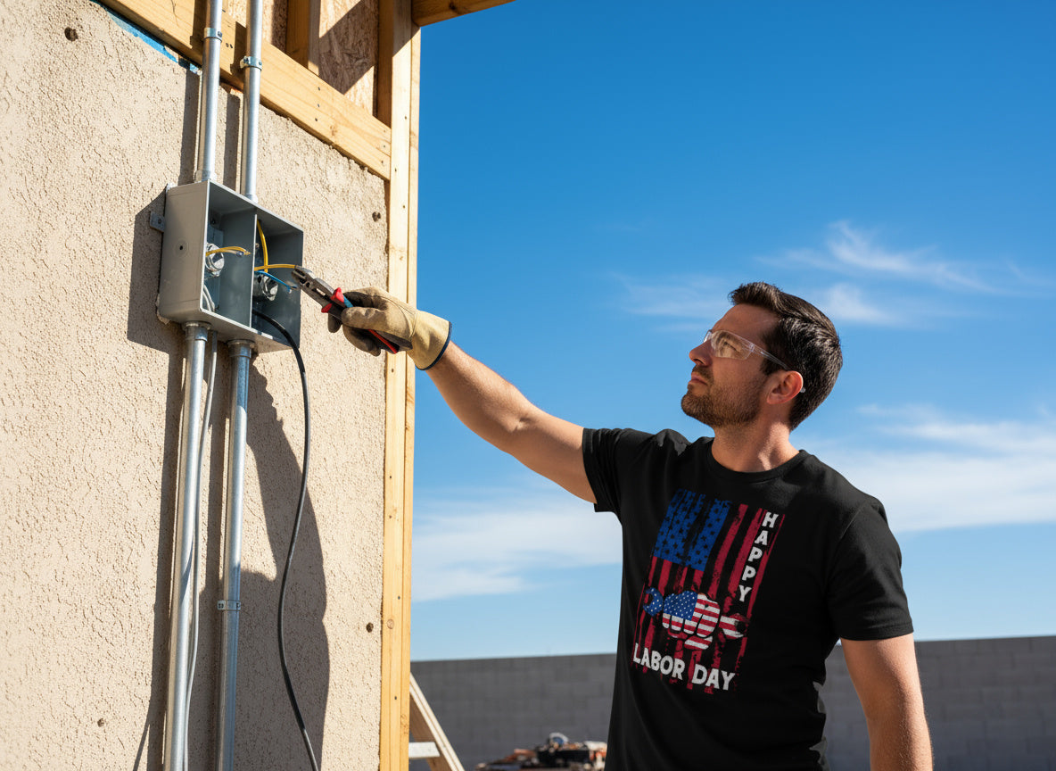 Happy Labor Day T-Shirt – Patriotic USA Worker Tee for Tradesmen | American Pride Workwear