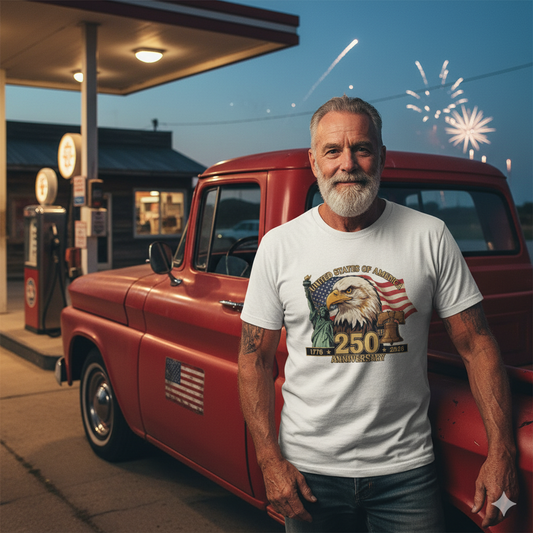 USA 250th Anniversary T-Shirt - 1776-2026 Semiquicentennial Eagle & Flag Patriotic Tee - American Pride Commemorative Shirt
