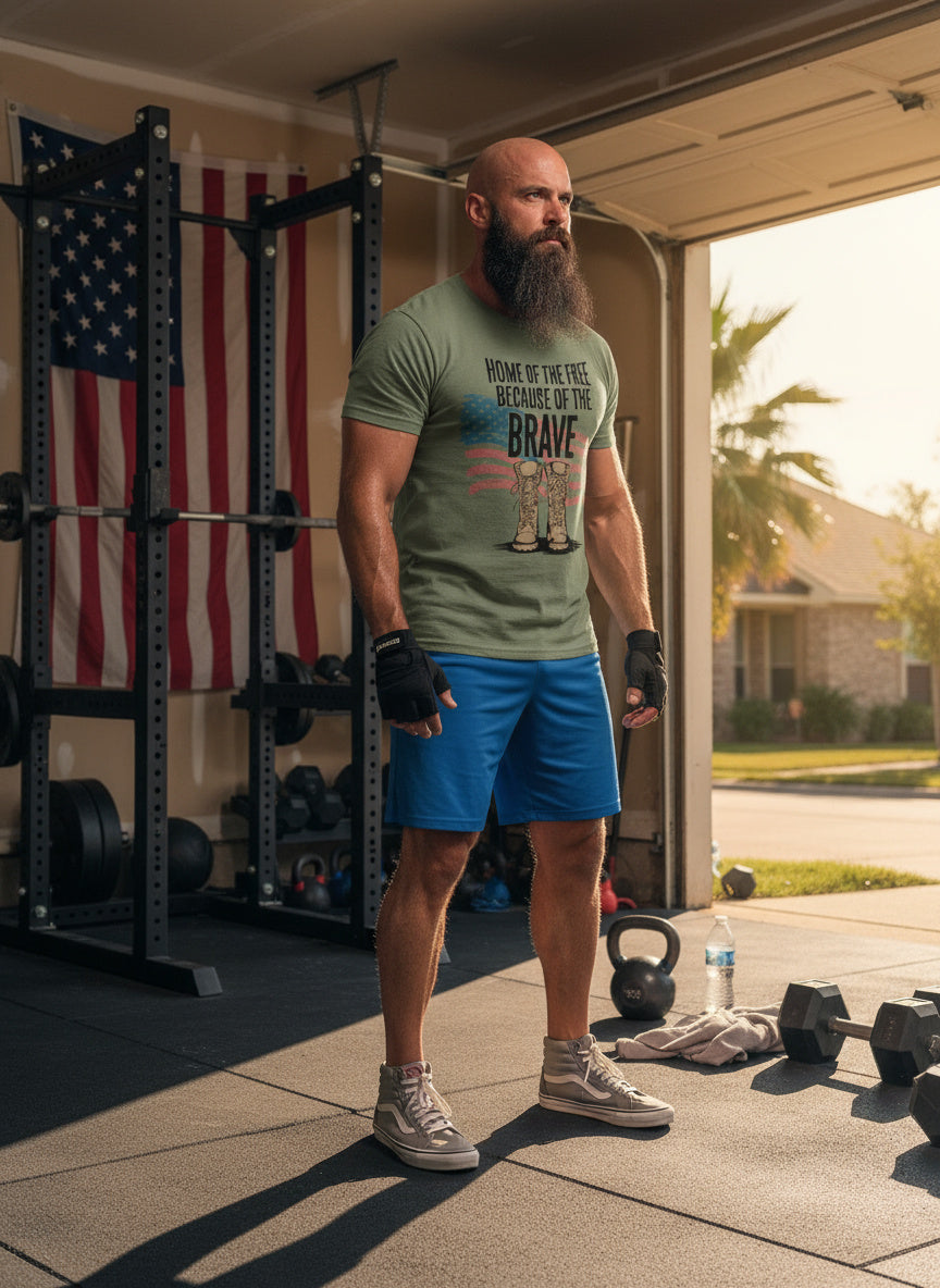 Home of the Free Because of the Brave T‑Shirt – Patriotic Military Appreciation Tee