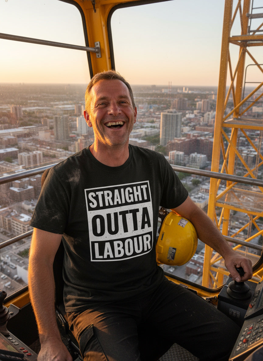 Straight Outta Labour T-Shirt - Bold Statement Tee for Everyday Wear