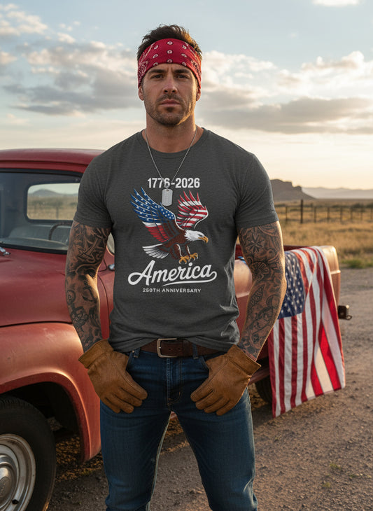 1776–2026 America T-Shirt | 250th Anniversary Eagle Tee